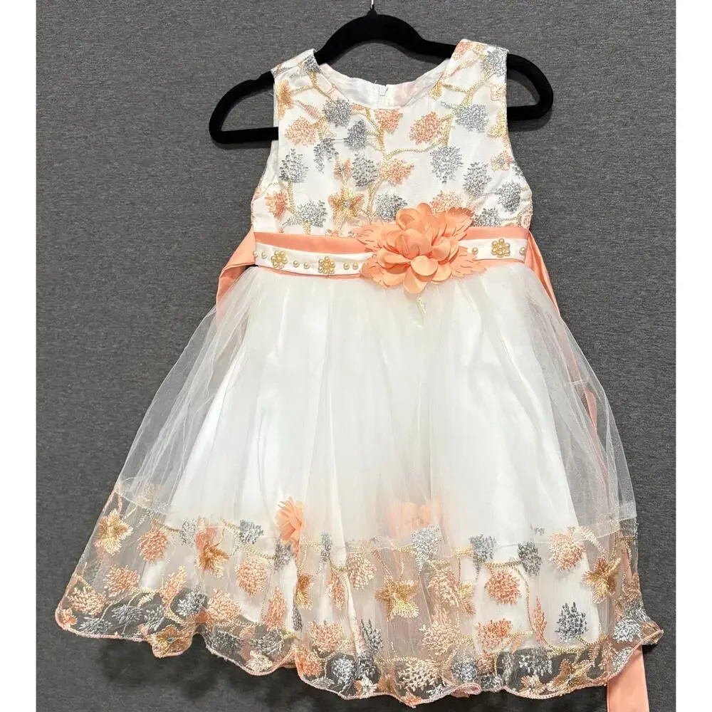 UNBRANDED | Girl's Floral Lace Tulle Dress | 110 (5/6)